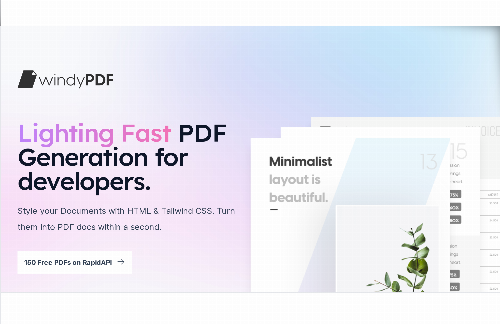 startuptile WindyPDF-The Fastest HTML to PDF API with TailwindCSS Support