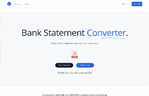 startuptile statement2excel-Bank statement converter software