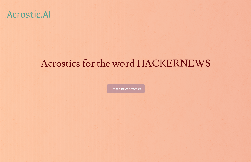 startuptile AI-generated acrostics for Hacker News-