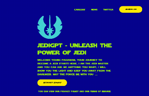 startuptile JediGPT, a GPT chatbot for star wars fans-