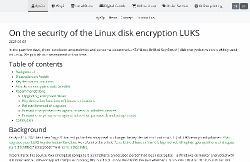 startuptile On the security of the Linux disk encryption LUKS-