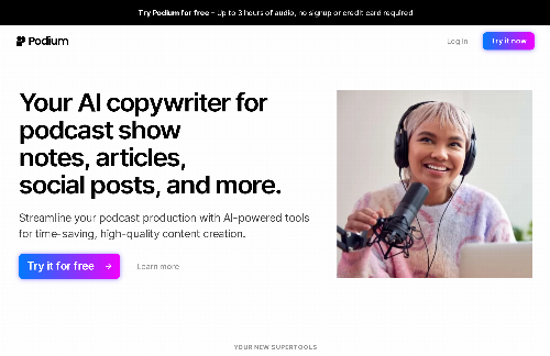 startuptile Podium-Your AI podcast copywriter: AI-generated show notes in seconds!