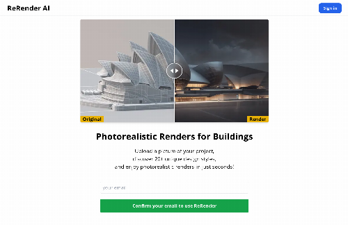 startuptile ReRender AI - Realistic Architectural Renders for AutoCAD/Blender Users-