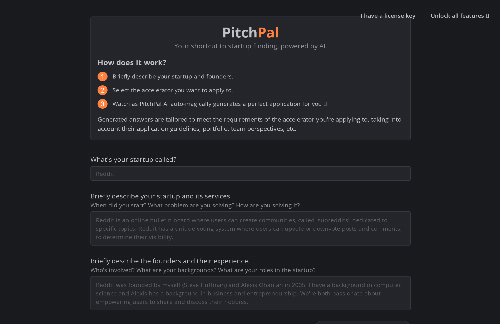 startuptile PitchPal – Generate startup funding applications using AI-