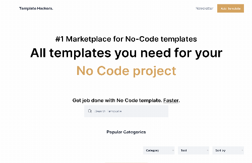 startuptile Template Hackers-Marketplace for No-Code Templates