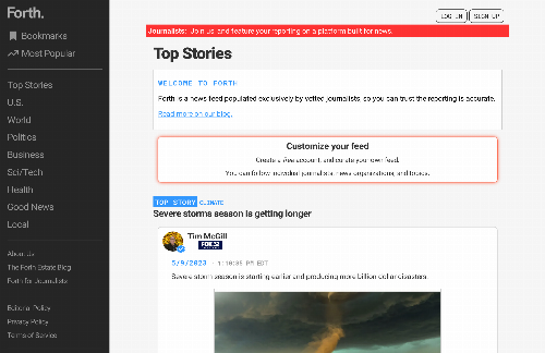 startuptile Forth.news – a news feed for credible news-