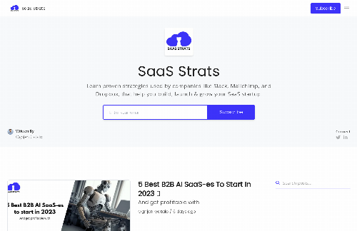 startuptile SaaS Strats-Weekly newsletter breaking down SaaS Growth Strategies