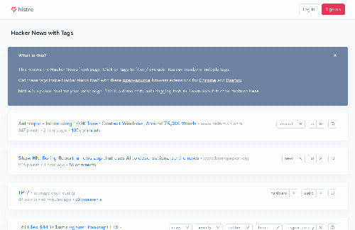 startuptile Hacker News with Tags-