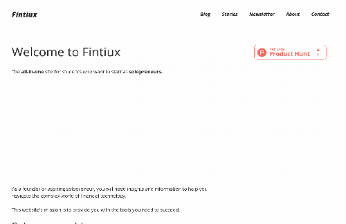 startuptile Fintiux-A blog with info and resources for solopreneurs