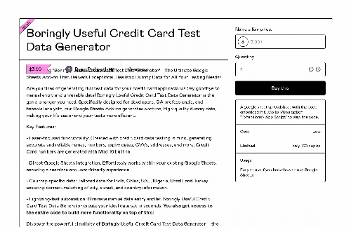 startuptile Boringly Useful Credit Card Test Data Generator-Revolutionize your testing with Test Data Generator