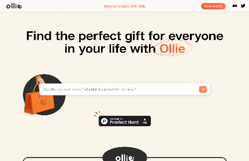 startuptile Ollie – AI powered gift recommendations-