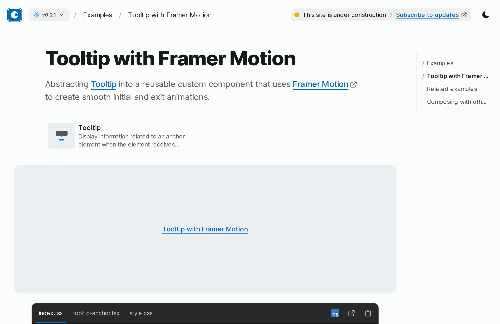 startuptile Tooltip with Framer Motion-