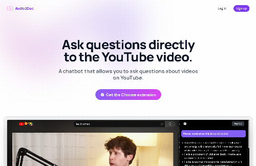 startuptile Audio2Doc-A chatbot that allows you to ask questions about videos on Y