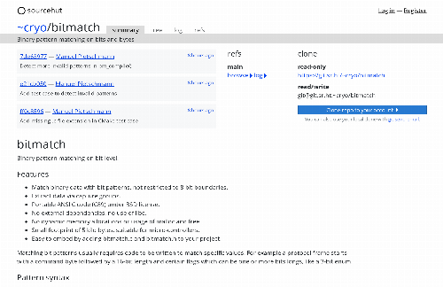 startuptile Bitmatch – ANSI C bit pattern matching-