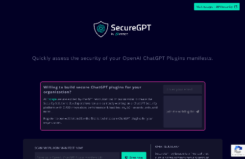 startuptile SecureGPT – The free security tool for ChatGPT Plugin developers-