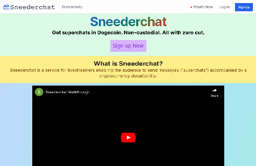 startuptile Sneederchat, a Service to Receive Superchats in Cryptocurrency-