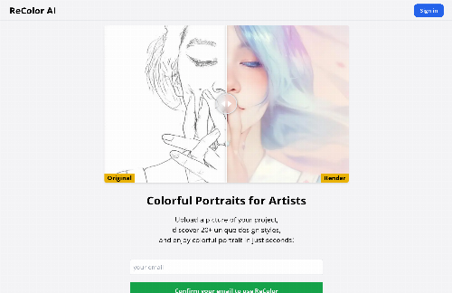 startuptile ReColor AI – Transform Your Sketches into Vibrant Art with AI-