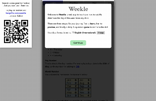 startuptile Weekle – a web app to learn how to calculate the day of the week-