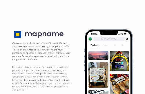 startuptile Mapname – anonymous social network for organising points of interest-