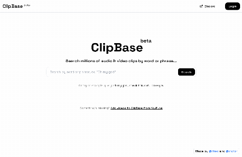 startuptile ClipBase, search video clips by exact words or phrase spoken-