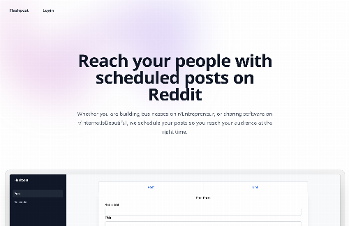 startuptile Flashpost-A Reddit post scheduler for anything and anyone