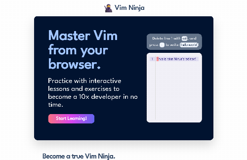 startuptile I built a web app for learning Vim from the browser as a 17-year-old-