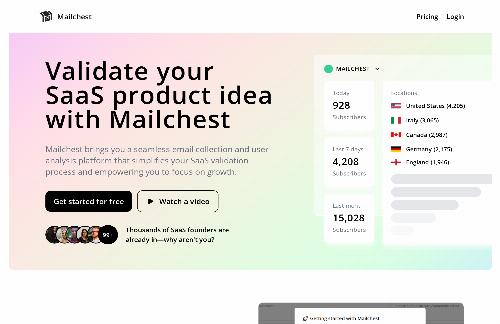 startuptile Mailchest-Validate your SaaS product with ease