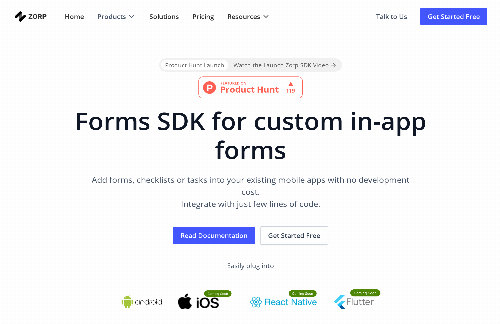startuptile SDK for in-app forms, tasks, checklists-