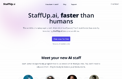 startuptile StaffUp.ai-Use AI Staff - Simulate business employees without the costs