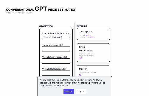 startuptile Conversational GPT cost estimation tool and writeup-
