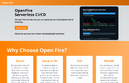 startuptile Open Fire Serverless CI-