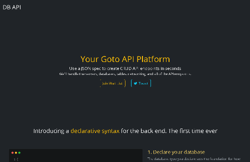 startuptile Use a JSON spec to quickly create APIs with sort, filter and pagination-