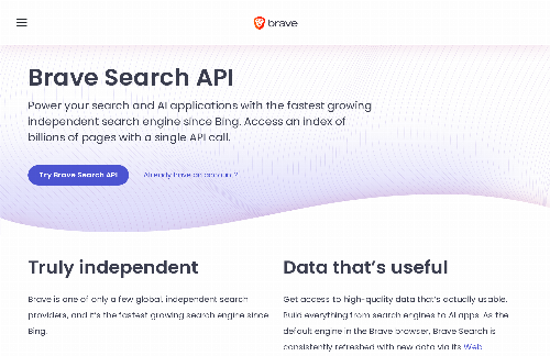 startuptile Brave Search API-