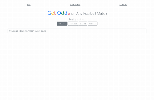 startuptile A minimal website to show football fixtures/odds-