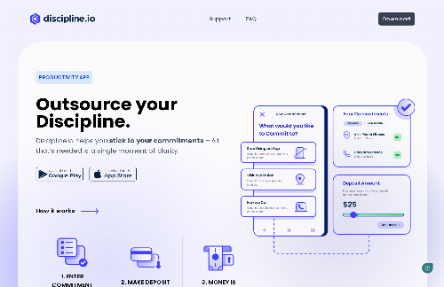startuptile Discipline.io – Make binding commitments to your better self-