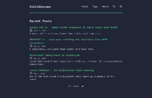 startuptile Kaleidoscope-A minimal blog about astronomy chess and programming