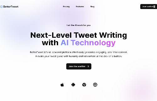 startuptile Bettertweet.io-Next-Level Tweet Writing with AI Technology