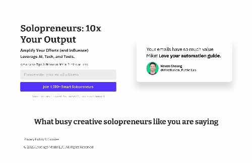 startuptile Hidden Levers AI Newsletter-Solopreneurs: Amplify Your Efforts with AI/Tech and Tools