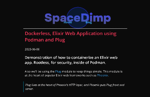 startuptile Dockerless, Elixir Web Application Using Podman and Plug-