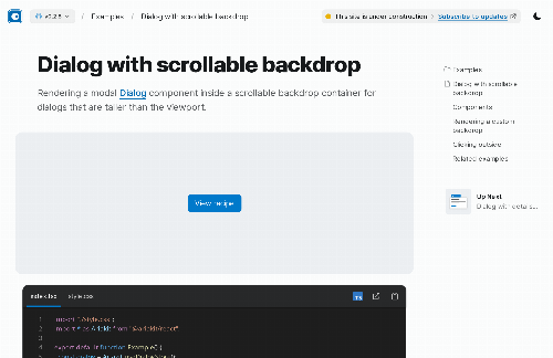 startuptile React modal within a scrollable container-