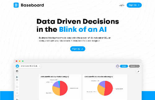 startuptile Baseboard – Query and visualize your data in plain English-