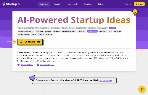 startuptile Stratup.ai – Startup Idea Machine-