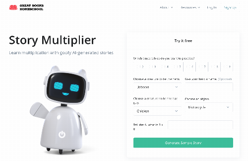 startuptile Learn multiplication with goofy AI-generated stories-