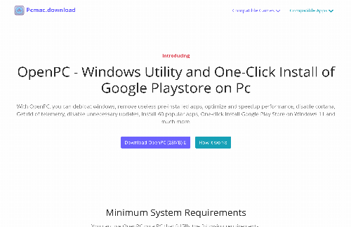 startuptile OpenPC – One-Click Installer of Google PlayStore on Windows 11-