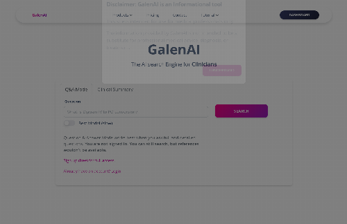 startuptile GalenAI – An AI Powered Search Engine for Clinicians-