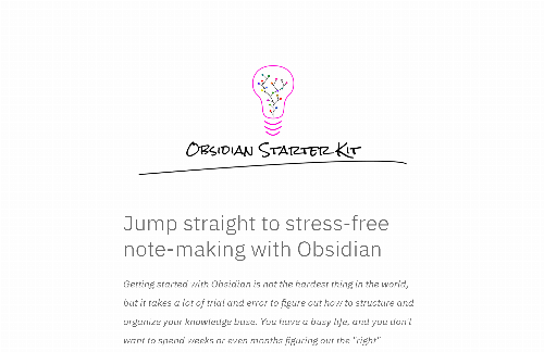 startuptile Obsidian Starter Kit-Get started with Obsidian like a pro