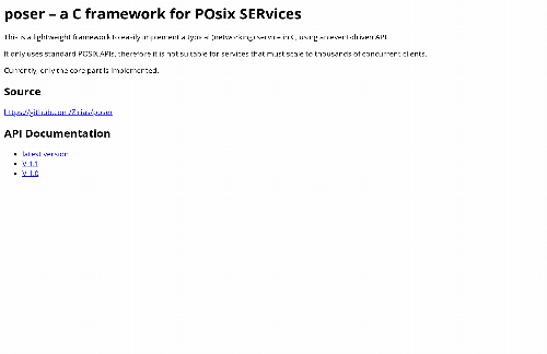 startuptile Poser – Posix SERvices C framework-