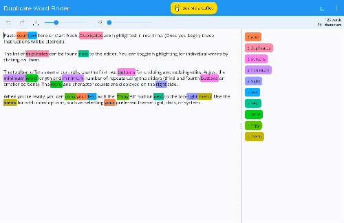 startuptile Duplicate Word Finder-Find duplicate words and eliminate them from your writings