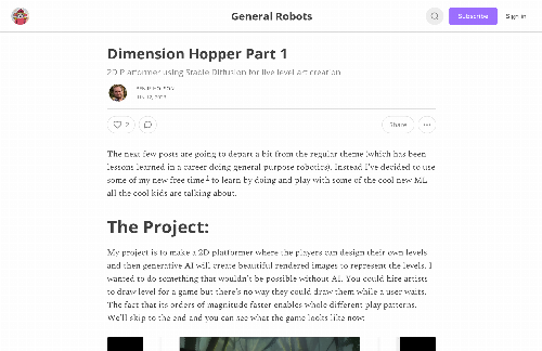 startuptile Stable Diffusion powered level editor for a 2D game-