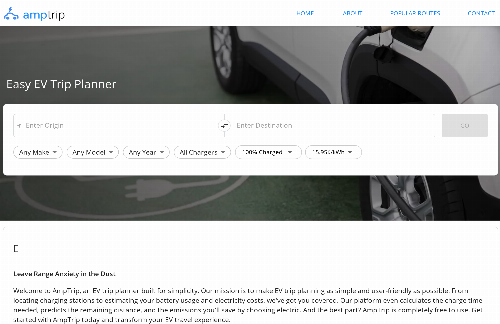 startuptile AmpTrip – The Simplest Way to Plan Your EV Trip and Estimate Costs-